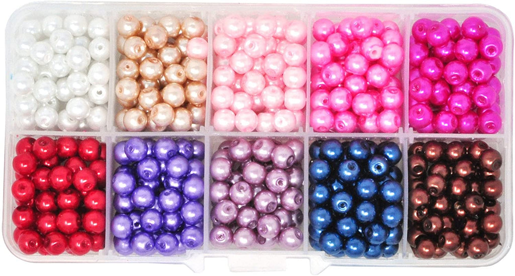 Glass Pearl Beads for Jewelry Making, Faux Pearls for Crafts with Hole  Assortment Kit Bulk Pack by Mandala Crafts